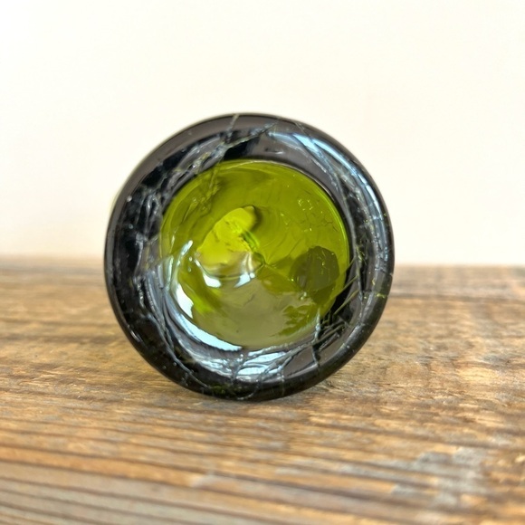 green crackle art glass pitcher mini - Picture 3 of 4